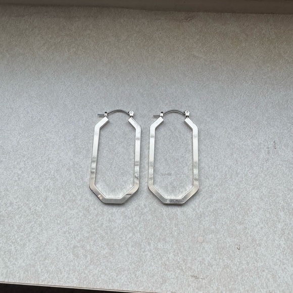 Francesca's Collections Jewelry - Silver Rectangular Hoop Earrings